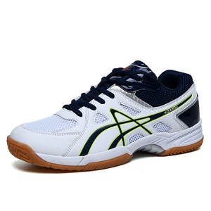 Men's Badminton Shoes Spring Lightweight Volleyball Sneakers Lace Up Breathable Badminton Trainers MartLion WhiteBlue 6.5 