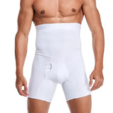 Men's Body Shaper Compression Shorts Waist Trainer Tummy Control Boxer Shaping Underwear Flat Tummy Girdle Body Shaper Silicone MartLion White XL 
