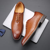 Casual Leather Shoes Spring British Formal Dress Wedding Men's Loafers Oxfords Mart Lion   