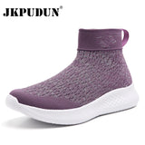 Women Platform Sneakers Casual Shoes Slip On Sock Trainers Plush Lightweight MartLion   