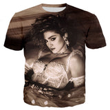 The Queen of Pop Madonna 3D Printed T-shirt Men's Women Casual Harajuku Style Hip Hop Streetwear Oversized Tops Mart Lion Army Green L 