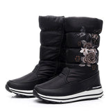 Mid-calf Snow Boots Women Waterproof Winter Shoes Platform Rubber Plush Female Ladies Wedge Fur Mujer Invierno Mart Lion   