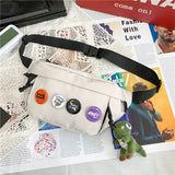 Street Style Waist Bag Unisex Hip Fanny Pack Waterproof Travel Messenger Bag Cartoon Pendant Chest Bags Men's Crossbody Pouch Mart Lion   