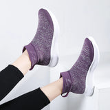 Women Platform Sneakers Casual Shoes Slip On Sock Trainers Plush Lightweight MartLion   