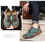 spring and summer men's shoes lace-up outdoor casual cowhide leather soft-soled moccasin Mart Lion   