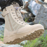 Men's Military Boots Combat Ankle Tactical Shoes Work Safety Motocycle Mart Lion   