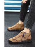 Men's Genuine Leather Shoes Luxury Slip on Handmade Ankle Boots Winter Moccasin MartLion   