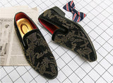 Men's Casual Shoes Suede Leather Moccasins Loafers Flats Rhinestones Mart Lion   