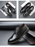 Men's British Retro Carved Brogue Shoes Lace-up Leather Dress Office Wedding Party Oxfords Flats Mart Lion   