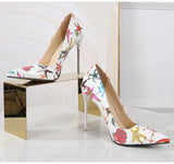 Shallow Pointed Toe Cartoon Print Stilettos Pumps Women Wedding Shoes Spring High Heels office MartLion   