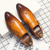 Party Brogue Shoes Men's Dress Wedding Leather Oxfords Luxury Brand Formal Zapatos Mart Lion   