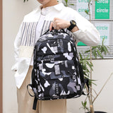 Leisure Bag Junior High  Backpack Camouflage School Students Trend Shoulder Bag Back To School Mart Lion Black 20 inches 