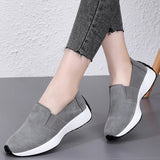 Autumn Women Shoes Cow Suede Slip on Sneakers Femme Loafers Ladies Black Nursing Work MartLion   