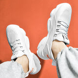 Summer Mesh Breathable Casual Men's Sports Shoes Non Slip Lightweight Walking White Mart Lion   