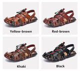 Summer Men's Sandals Slip-on Slippers Breathable Leather Beach Casual Shoes Mart Lion   