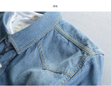 Denim Summer Cotton Shirts for Men Jeans Long Sleeve Shirt  Clothes Chemise Homme MartLion   