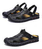 Classic Summer Men's Sandals Casual Beach Slippers Soft Leather