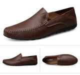 Spring Summer Men's Breathable Casual Shoes Genuine Leather Loafers Non-slip Boat Moccasins Mart Lion   