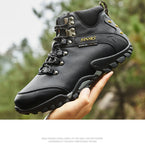 Men's Genuine Leather Boots Hiking Boots Hiker Winter Trekking Hiking Fuzzy Snow Waterproof Adventure MartLion   