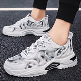 Breathable White Shoes Men's Casual Sneakers Platform Trend Student Running Lace Up Casual Mart Lion   