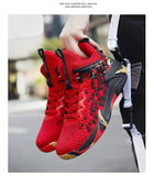 Non-slip Basketball Shoes Men's Air Shock Outdoor Trainers Light Sneakers Young Teenagers High Boots Basket Mart Lion   
