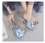 High Heels Shoes Women Modern Sandals Flower Ladies Heels Black Blue Summer MartLion   