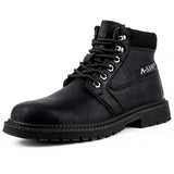 Waterproof Work Safety Boots Men's Leather Indestructible Work Shoes Winter Safety Steel Toe MartLion 813-black 36 