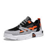 Men's Sneakers Non-slip Thick bottom Platform Casual Shoes Outdoor Mart Lion Gray orange 39 
