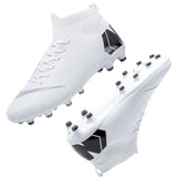 Men's Soccer Shoes Adult Kids TF/FG High Ankle Football Boots Grass Training Sport Cleats Footwear Classic Trend Sneaker Mart Lion see chart 1 37 