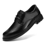Men's Cow Leather Shoes Dress Flats Office MartLion black 8 