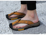 Summer Men's Flip-Flops Outdoor Genuine Leather Sandals Luxury Brand Designer Slipper Casual Beach Slipper Mart Lion   