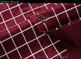 Shirt  Casual Men's Dress Shirt Slim Fit Plaid Shirt Long sleeve Mart Lion   