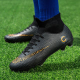 Men's  Soccer Shoes Unisex Football Cleats Ankle Boots Students Training Sneakers Kids Outdoor Sports Mart Lion   