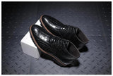 Men's Short Boot Lace-up Crocodile Grain Leather Ankle Martin Casual Shoes High Top Flats Mart Lion   