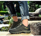 Men's Soft Outdoor Casual Shoes Summer Breathable Mesh Sneakers Black Hiking Footwear Trial Running Mart Lion   