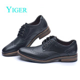 Men's Dress shoes Brogue shoes Cowhide Oxford Formal Lace up Casual Genuine Leather Bullock MartLion Black Dress shoes 7 CHINA