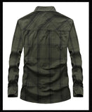 Men's Plaid Shirt Oversized Male England Pure Cotton Casual Shirts Men Clothing Leisure Shirt MartLion   