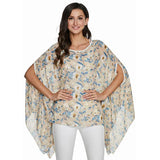 Women Blouses Print Chiffon Blouse Shirt Batwing Sleeve Casual MartLion picture color 16 4XL 