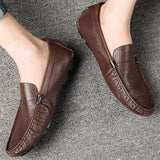 Men's Genuine Leather Shoes Loafers Luxury Casual Moccasin Mart Lion   