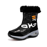 Waterproof Winter Women Boots Warm Plush Snow Outdoor Non-slip Winter Sneakers Platform Ankle Boots Mart Lion Black 5.5 