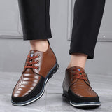 Men's Casual Shoes Retro Style Ankle Boots Formal Dress  Leather Wedding Loafers Designer Office Mart Lion   