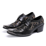 British Style Black Square Toe Lace Up Men's Oxfords Shoes Office Cow Leather Brogue Party Banquet Formal MartLion   