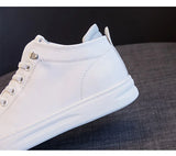 Spring Summer Shoes Women Sneakers Genuine Leather White Cowhide Ladies Flat Casual Soft Footwear MartLion   