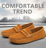 Men's Leather Loafers Casual Shoes Moccasins Slip On Flats Driving Mart Lion   