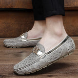 Genuine Leather Classic Men's Casual Shoes Breathable Slip-on Loafers Lightweight Walking Flats Footwear MartLion   