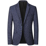 Spring Autumn Men's Blazer Casual Handsome Suits Slim Blazers Tops Mart Lion Navy Blue M China