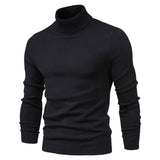 Winter Thick Men's Sweaters Casual Turtle Neck Solid Color Warm Slim Turtleneck Sweaters Pullover MartLion   