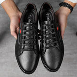 Genuine Leather Shoes Men's Luxury Sneakers Casual Driving Lace Up Footwear Mart Lion   
