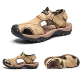 Summer Genuine Leather Outdoor Men's Shoes Sandals Casual Beach Sneakers Mart Lion   