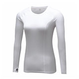 Running T-shirt Compression Tights Women Quick Dry Long Sleeve Fitness Women Clothes Tees Tops Rn MartLion white S 